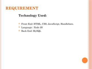 Student management system project documentation | PPTX