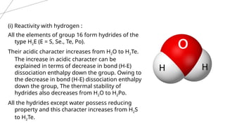 GROUP 16 elements in the periodic table. | PPTX
