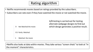 Netflix Guidelines Algorithm Netflix-Using analytics to predict hits | PPTX