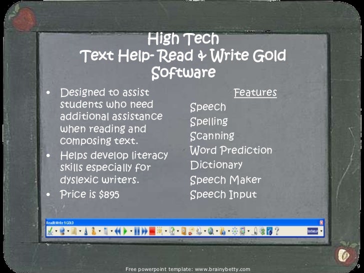 Reading and Writing Assistive Technologies