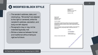 Group 1_Part, Styles, and Four point plan Business Letter | PPT