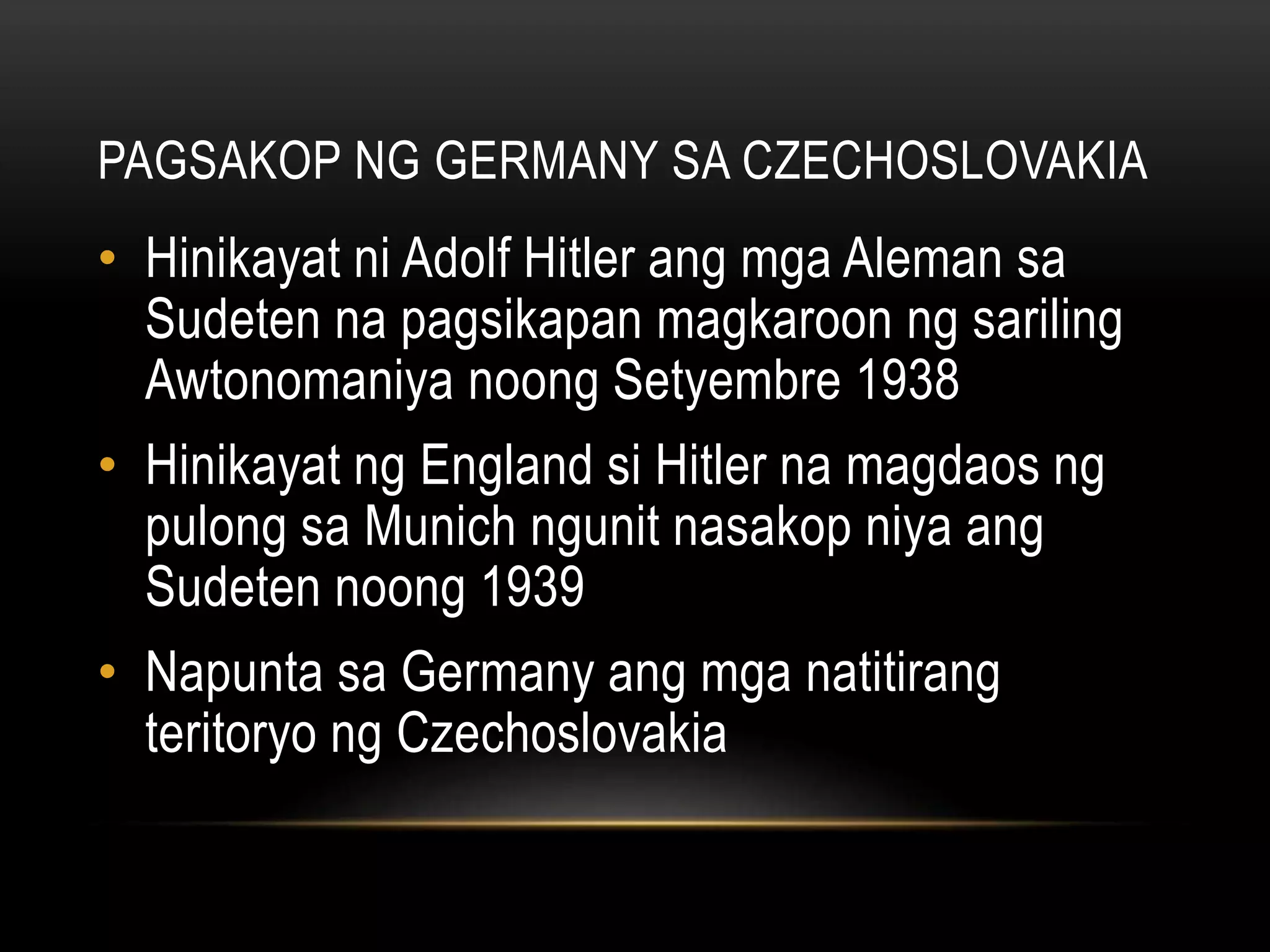 Sanhi ng Ikalawang Digmaang Pandaigdig | PPTX