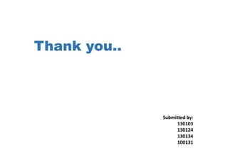 Thank you..
Submitted by:
130103
130124
130134
100131
 