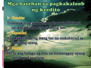 MGA INSTRUMENTO sa KREDITO