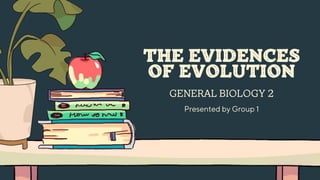 GENERAL BIOLOGY 2
Presented by Group 1
THE EVIDENCES
OF EVOLUTION
 