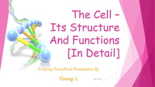 The Cell –
Its Structure
And Functions
[In Detail]
1May 29, 2015
 