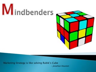 Marketing Strategy is like solving Rubik’s Cube
- Jonathan Houston
 