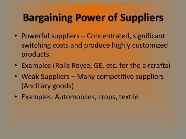 bargaining power of suppliers bargaining power of suppliers