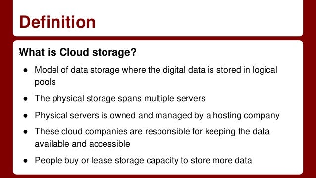 what is the cloud storage
