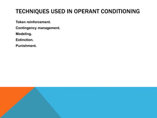 Operant Contigency theories in guidance and counselling | PPTX