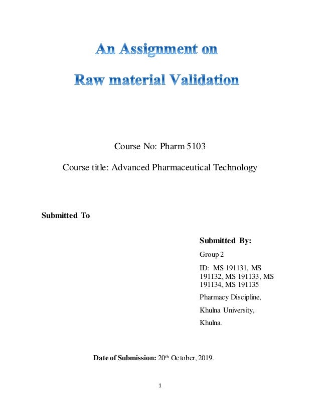 Raw Material Validation