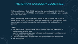 Mcc Code Credit Card Fintech | PPTX