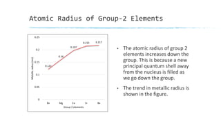 solved: in general, atomic radii decrease down a group... Group 2 and thier properties and reactions.pptx