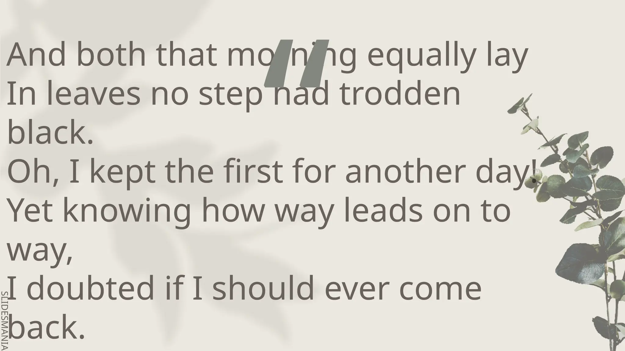 Presentation about a Poem, The Road Not Taken | PPT