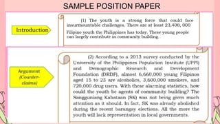SAMPLE POSITION PAPER
 