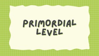 primordial
primordial
level
level
 