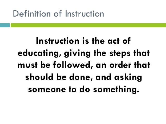 Functional skill : Instruction