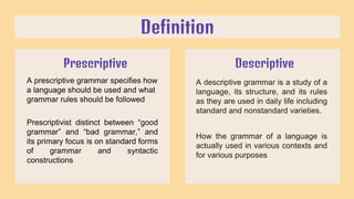 Group 2 Prescriptive Grammar Descriptive Grammar Pptx Group 2 Prescriptive Grammar Descriptive Grammar Pptx