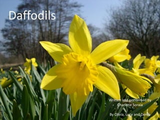 Daffodils Written and performed byCharlene SoraiaBy Olivia, Lucy and Derek 
