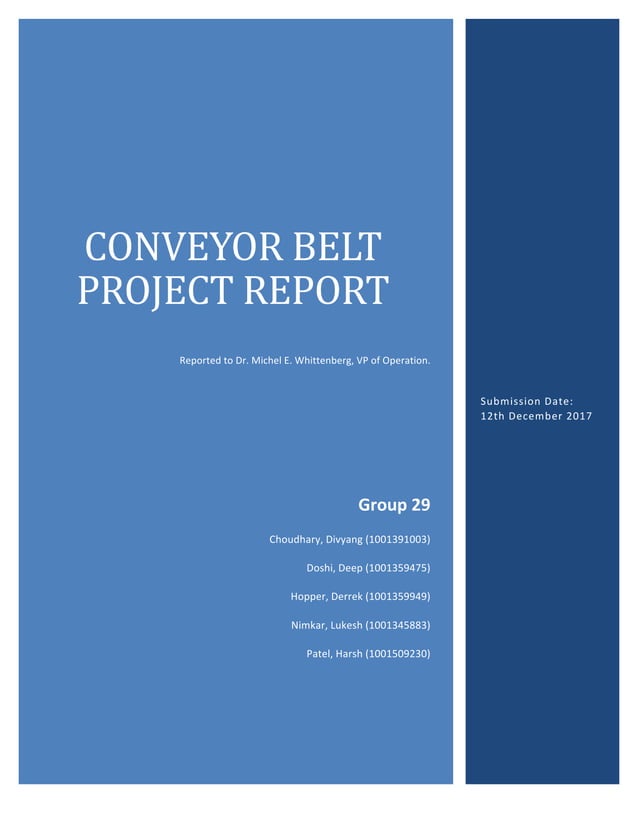CONVEYOR BELT PROJECT REPORT PDF