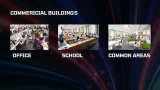 COMMERICIAL BUILDINGS
OFFICE SCHOOL COMMON AREAS
 