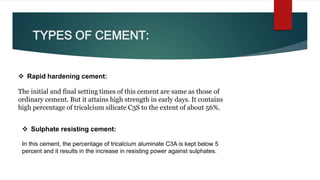 types and manufacturing of cement