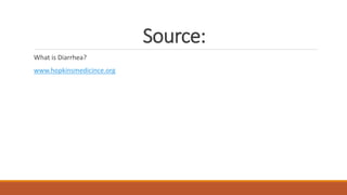 Source:
What is Diarrhea?
www.hopkinsmedicince.org
 
