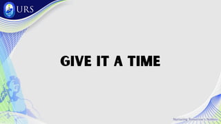 Give it a time
 