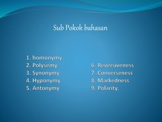 Sub Pokok bahasan 
 