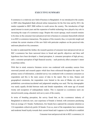 Research Paper: Consumer Trust and Perceived Risk in B2C E Commerce | PDF