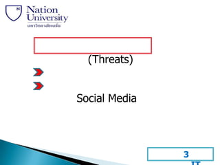 (Threats)


Social Media




               3
 