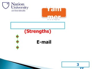 Yam
        mer
(Strengths)

     E-mail



              3
 