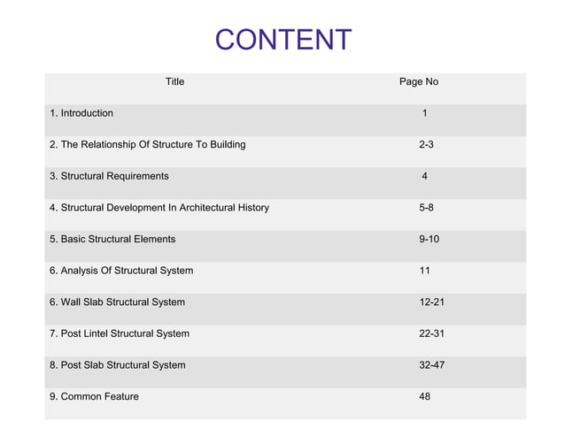 basic structural system in architecture | PPT | Geology | Science