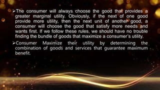 consumer behavior and utility maximization | PPTX