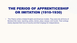 American colonial period (1910-1940) pdf | PPTX