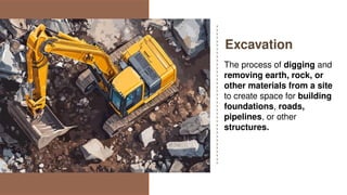 Excavation and Material Storage in Construction Projects | PPTX