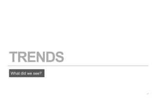 11 
What did we see? 
 