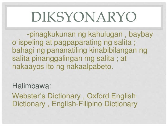 Ano Ang Gamit Ng Diksyunaryo - Seve Ballesteros Foundation