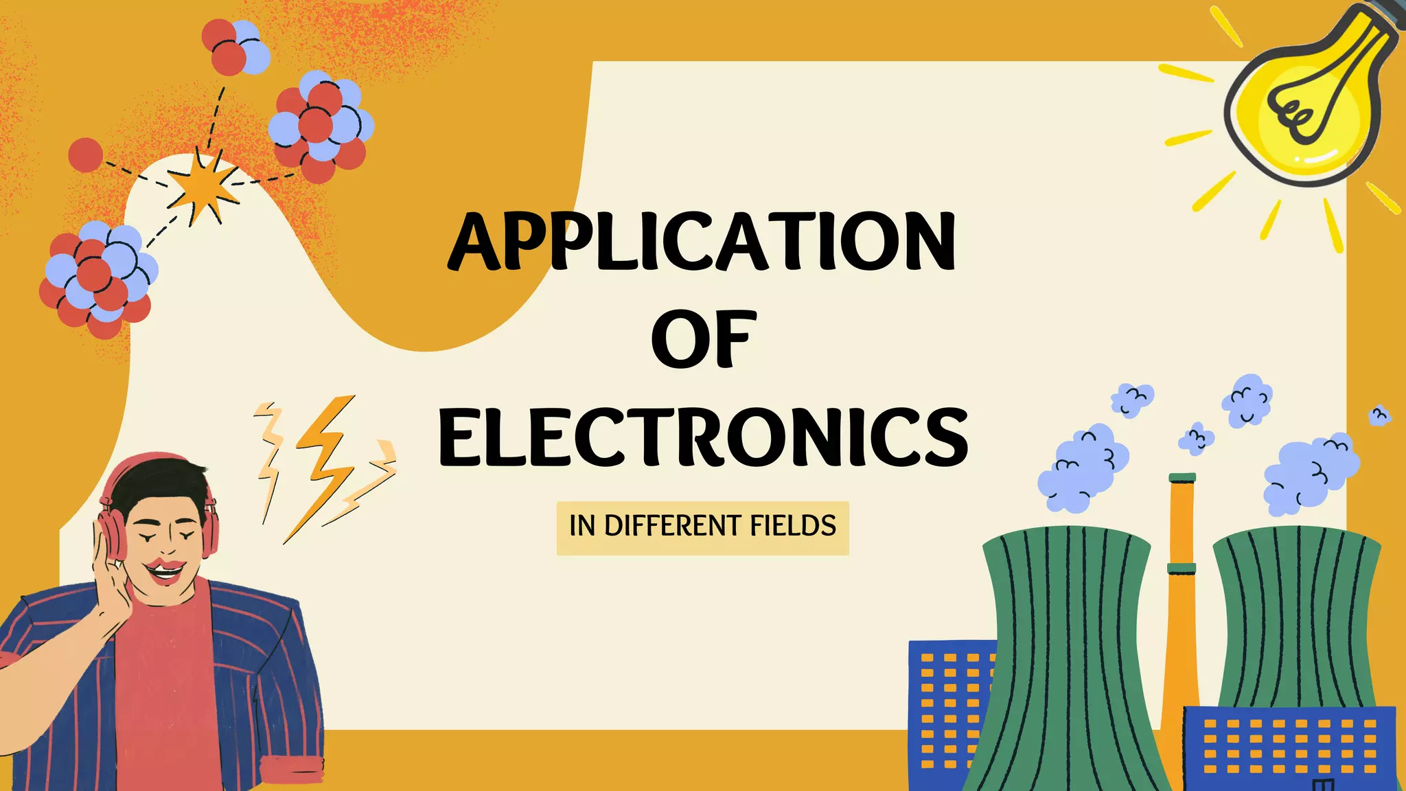 IN DIFFERENT FIELDS
APPLICATION
OF
ELECTRONICS
 
