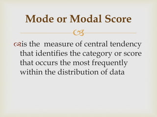 Group 3 measures of central tendency and variation - (mean, median ...