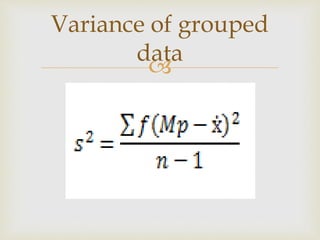Group 3 measures of central tendency and variation - (mean, median ...