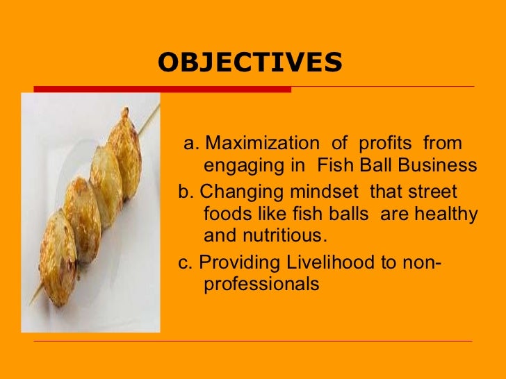 example of business plan about street foods