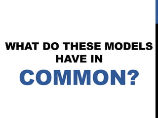 WHAT DO THESE MODELS
HAVE IN

COMMON?

 