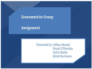 Econometrics: Autocorrelation and Time series graph assignment