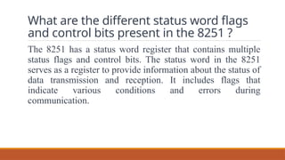 Program Status Word Flag Comprehensive Guide to Initializing and Operating the 8251 Serial ...