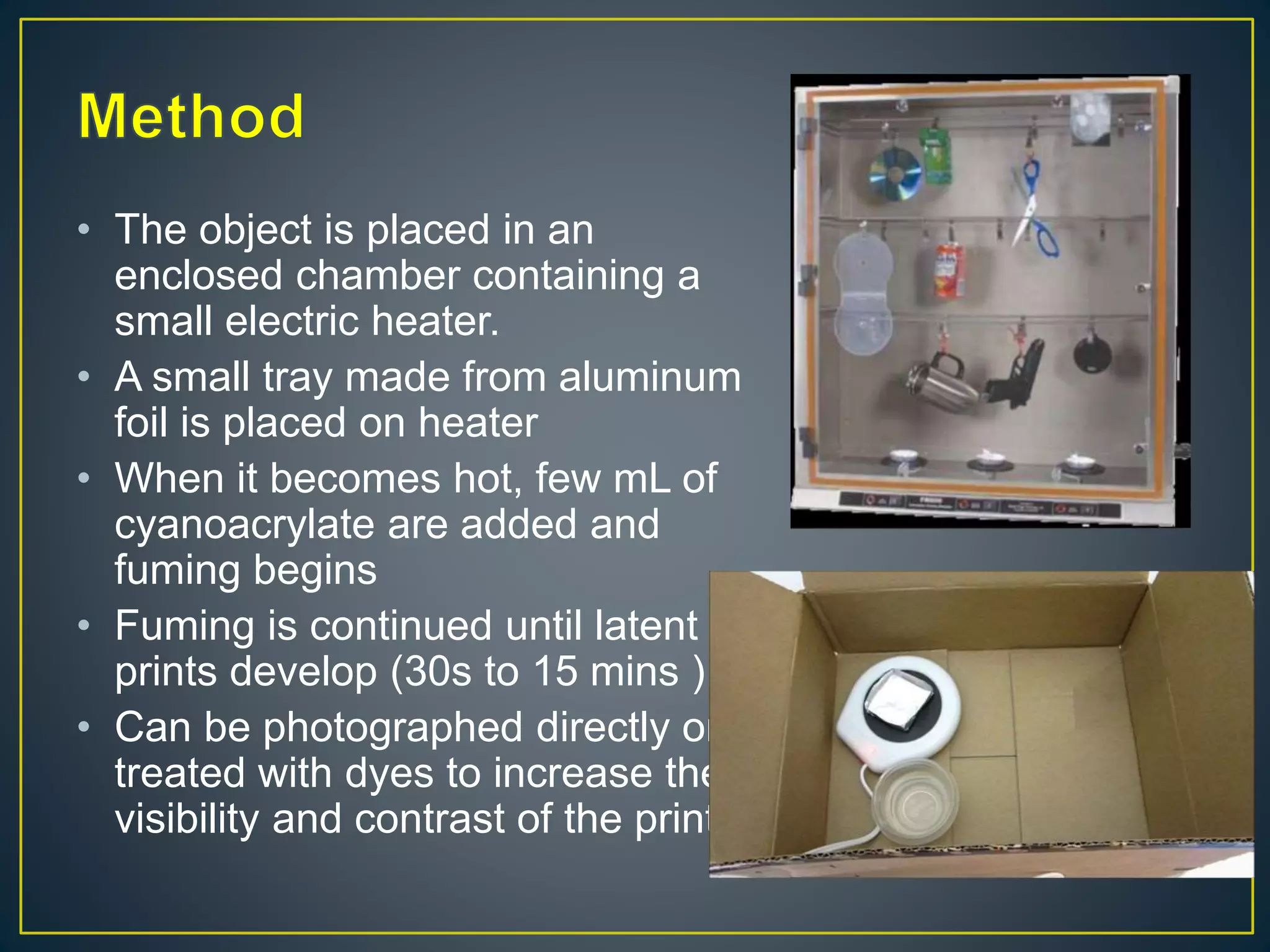 conventional methods of fingerprint development | PPTX