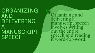 MANUSCRIPT SPEECH FOR ORAL COMMUNICATION | PDF