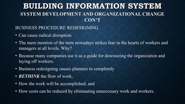BUILDING INFORMATION SYSTEMS SLIDES | PPT