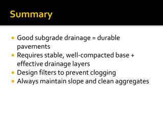 Ensuring Pavement Durability Through Effective Sub-Surface Drainage and ...