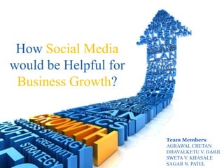 Team Members:
AGRAWAL CHETAN
DHAVALKETU V. DARJI
SWETA V. KHASALE
SAGAR N. PATEL
How Social Media
would be Helpful for
Business Growth?
 